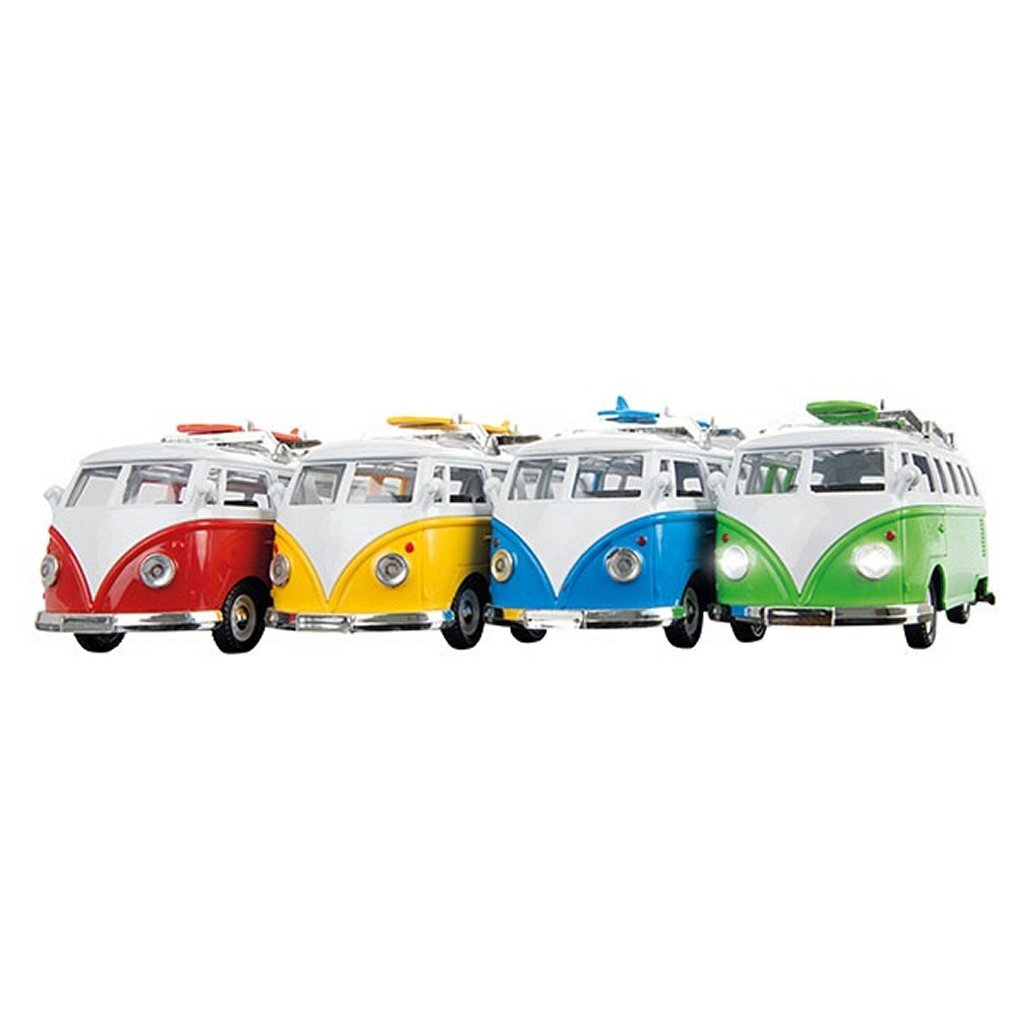 Metal VW bus + lys og lyd assorteret