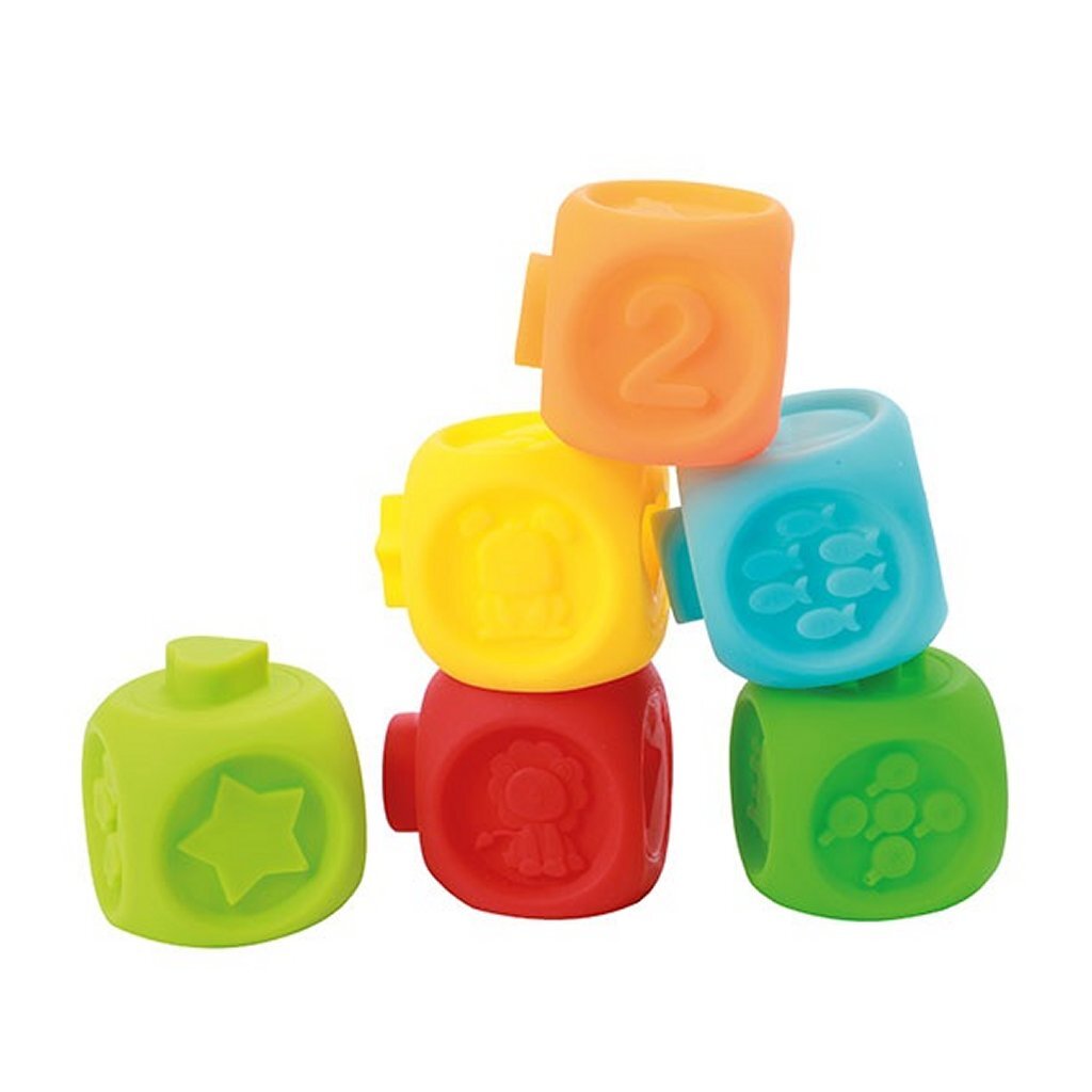 Små stjerner baby stable blokke 6 stykker + 2 dyr