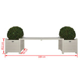 Esschert Design Bank med planter hvid CF33W