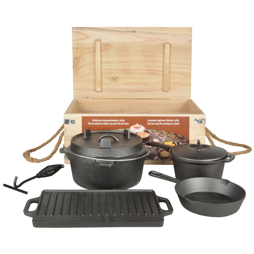 Esschert Design Camp Fire Cooking Set 7-Piece Zwartff240