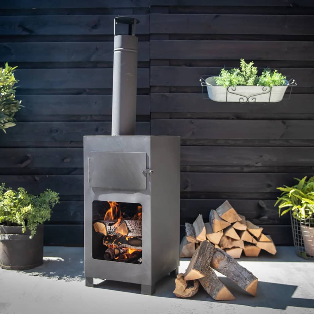 Esschert designterrasse komfur med pizza ovn sort