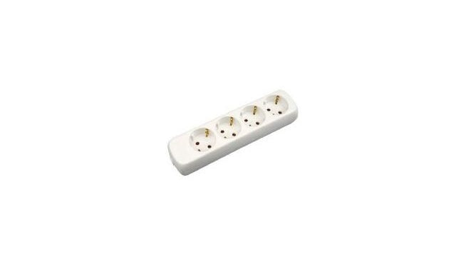 Vb 41132 bordstik 4-vejs + ra uden ledning hvid