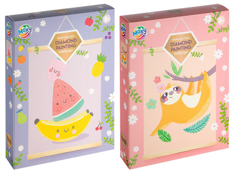 Moxy diamant maleri fløjl vægophæng 20x26cm assorteret