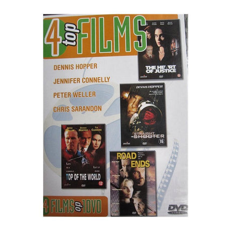Grundlæggende DVD 4 topfilm The Haert of Justice Straight Shooter Top of the World Road Ends