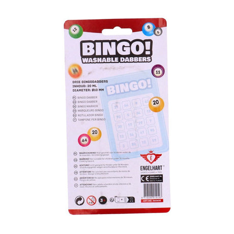 Longfield engelhart bingo tuscher 3 styk rød gul blå