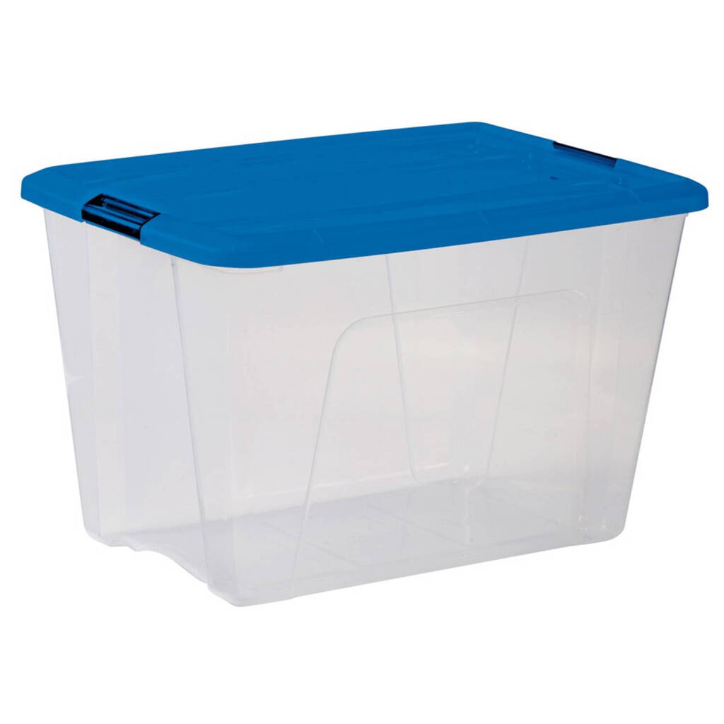 Iris topboks opbevaringsboks 60l 57,5x39x36,5 cm blå gennemsigtig