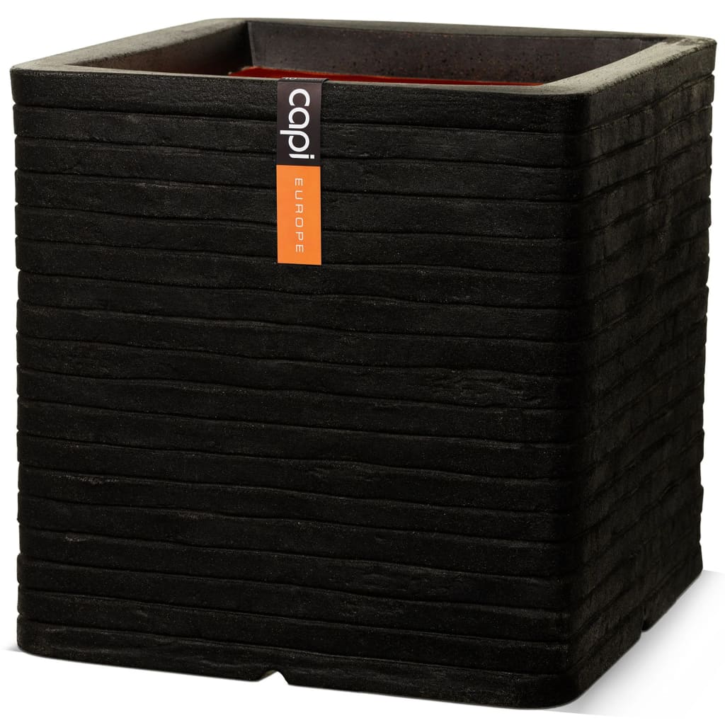 CAPI PLANTER Nature Row Square 40x40 cm sort KBLRO903