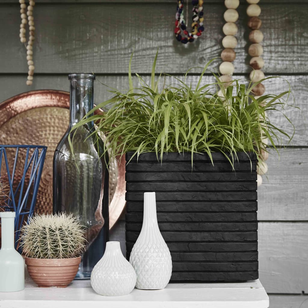 CAPI PLANTER Nature Row Square 40x40 cm sort KBLRO903