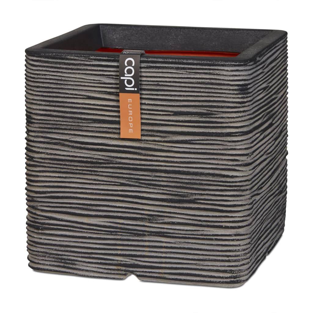 CAPI PLANTER Nature Rib Square 50x50 cm Anthracite