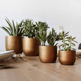 Capi 4-delt blomsterpotte sæt lux retro guldfarvet