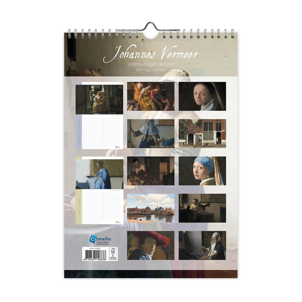 Comello fødselsdagskalender johannes vermeer a4