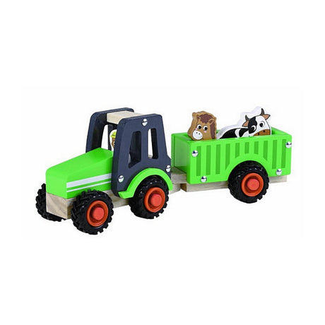Simpelthen til trætraktor + trailer og dyr til børn