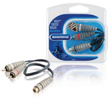 Bandridge bal4600 subwoofer kabel 2x rca han - rca hun 0,20 m blå