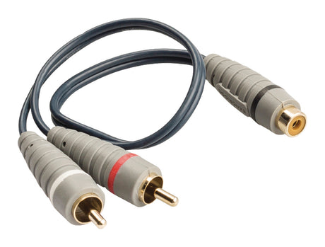 Bandridge bal4600 subwoofer kabel 2x rca han - rca hun 0,20 m blå
