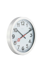 Nexttime station – vægur bordur – 19 cm – børstet aluminium – hvid