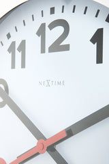 Nexttime station – vægur bordur – 19 cm – børstet aluminium – hvid