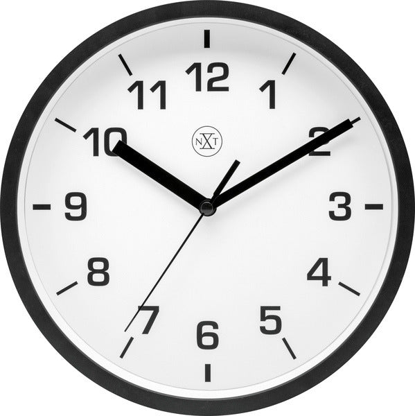 Nexttime nx-7321zw vægur nxt diameter 20cm plast sort, hvid urskive