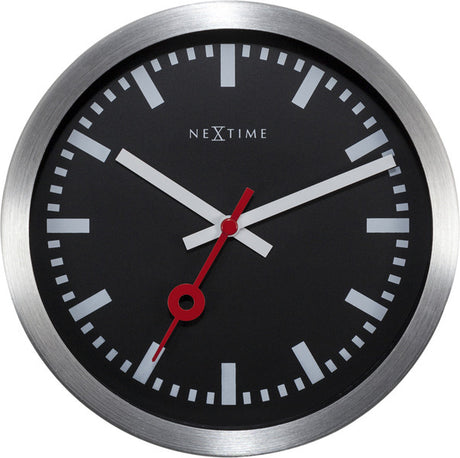 Nexttime station – vægur – 19 cm – aluminium – sort