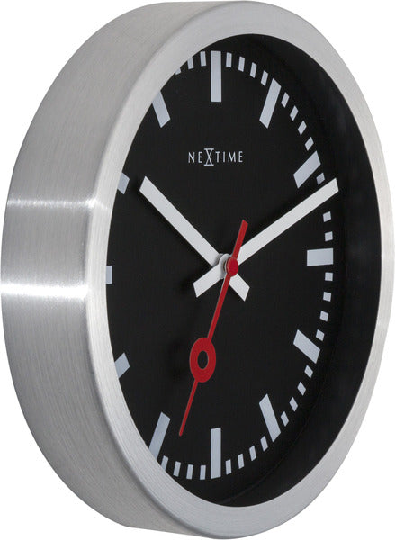 Nexttime station – vægur – 19 cm – aluminium – sort