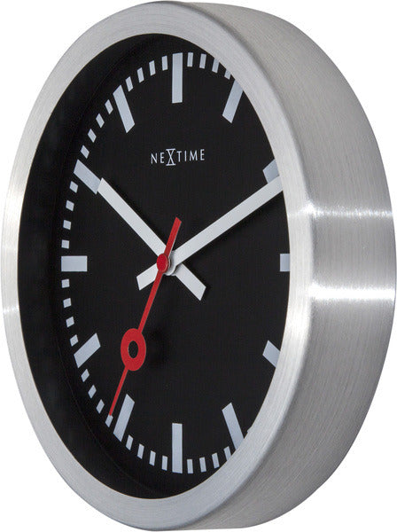 Nexttime station – vægur – 19 cm – aluminium – sort