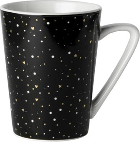 Hollandsk rose loft sort og hvid krus sort med glitter 31 cl