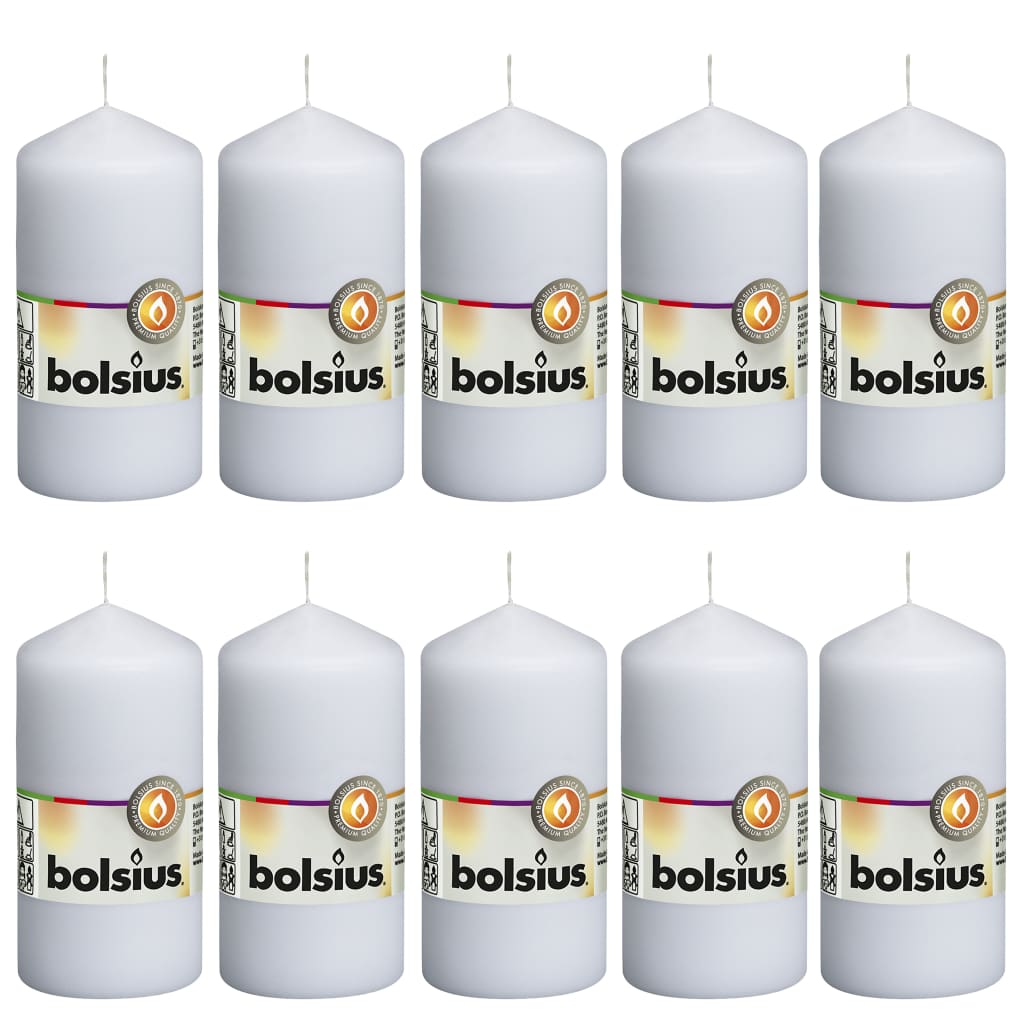 Bolsius Bolsius stollen stearinlys 10 pcs 120x58 mm hvid