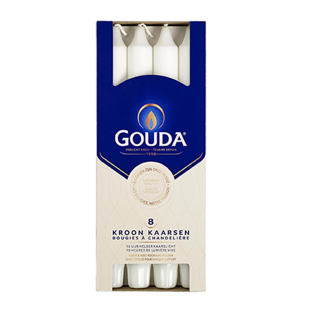 Gouda kronlys 24x2,4 cm 8 stk hvide