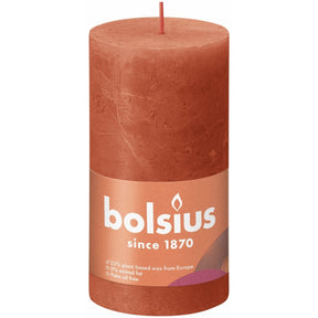 Bolsius søjlelys rustik 13x6,8 cm jordagtig orange