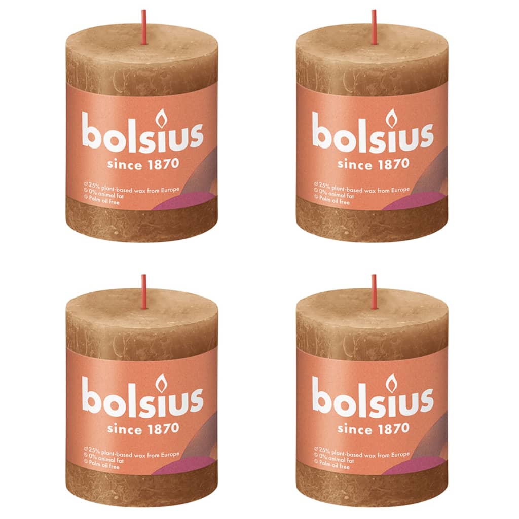 Bolsius Bolsius Stollen Shine 4 St Rustic 80x68 Mm Spice Brown