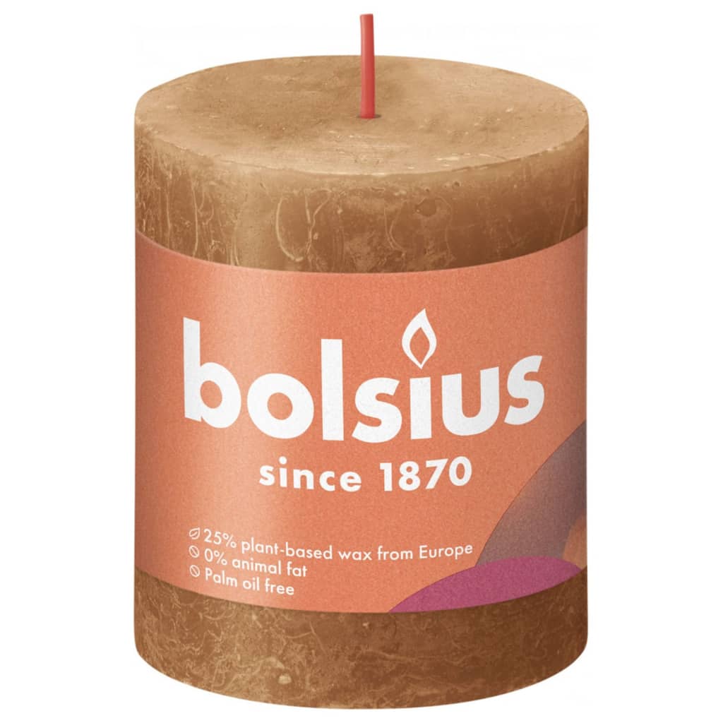 Bolsius Bolsius Stollen Shine 4 St Rustic 80x68 Mm Spice Brown