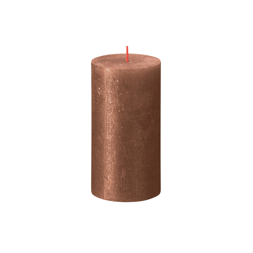 Bolsius shimmer søjle lys kobber 13x6,8 cm
