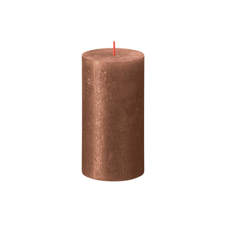 Bolsius shimmer søjle lys kobber 13x6,8 cm