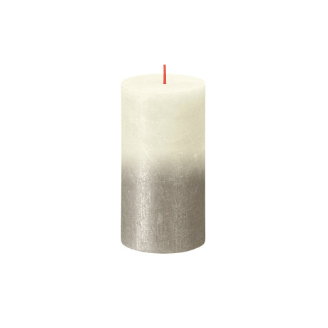 Bolsius rustik søjlelys solnedgang blød perle + champagne 130 68mm