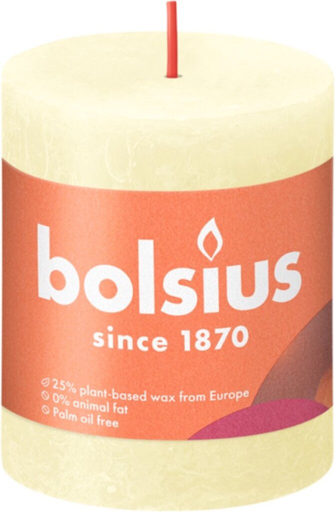 Bolsius søjlelys rustik smørgul 8 cm 7 cm