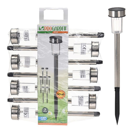 Pro have solcellelampe 360mm rustfrit stål sæt med 7 stk