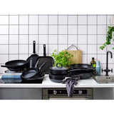 Bk easy induktionsgryde 20cm - pfas-fri non-stick belægning - induktionsstegepande - keramisk pande - ovnsikker op til 160°c - kolde håndtag - sort