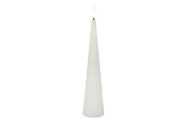 Countryfield led kegelkaars rustiek 5x5x25cm - wit