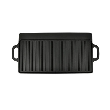 Vidaxl grillplade støbejern dobbelt -sidet 38x23 cm 2 m