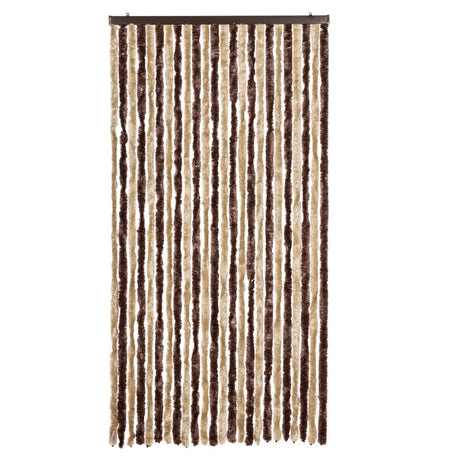 Vidaxl Fly Curtain 100x220 cm Chenille Beige og lysebrun
