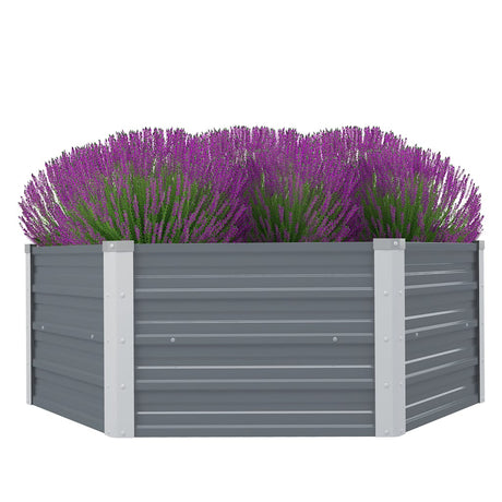Vidaxl planter hævet 129x129x46 cm galvaniseret stålgrå