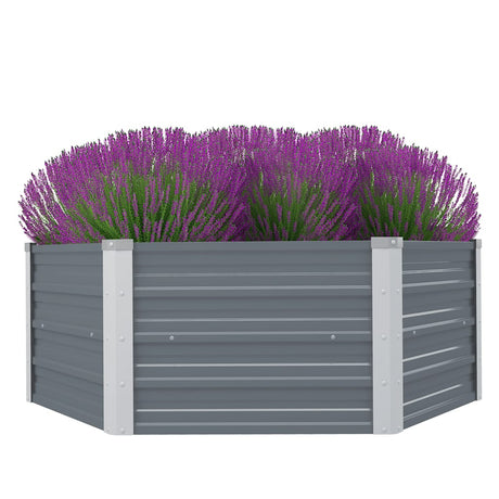 Vidaxl planter hævet 129x129x46 cm galvaniseret stålgrå