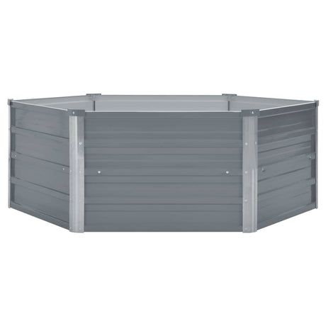 Vidaxl planter hævet 129x129x46 cm galvaniseret stålgrå