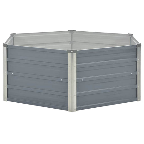Vidaxl planter hævet 129x129x46 cm galvaniseret stålgrå