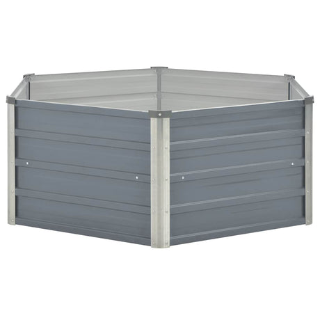Vidaxl planter hævet 129x129x46 cm galvaniseret stålgrå