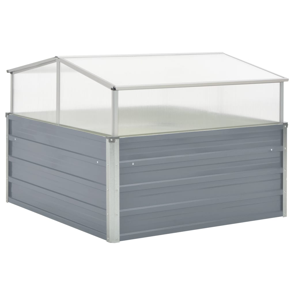 Vidaxl Tuinkas 100x100x85 cm galvaniseret stålgrå