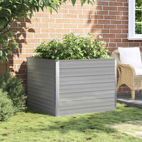 Vidaxl Planter hævet 100x100x77 cm galvaniseret stålgrå