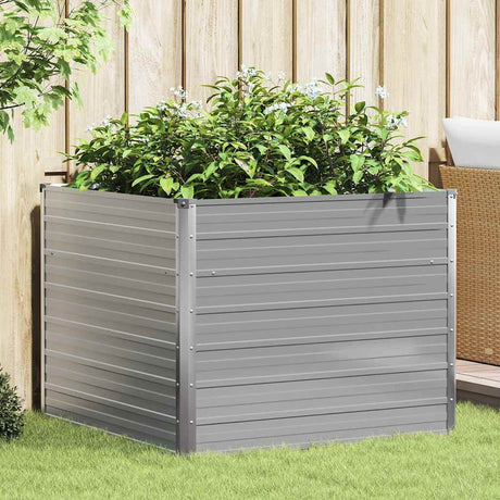Vidaxl Planter hævet 100x100x77 cm galvaniseret stålgrå