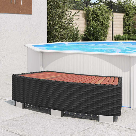 VidaXL spastige 92x45x25 cm polyrattan sort