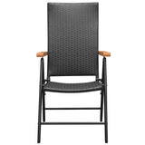 Vidaxl tuinstoelen stapelbaar 2 st poly rattan zwart