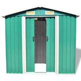 Vidaxl Garden Shed 204x132x186 cm metalgrøn